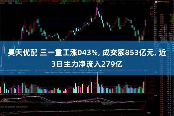 昊天优配 三一重工涨043%, 成交额853亿元, 近3日主力净流入279亿
